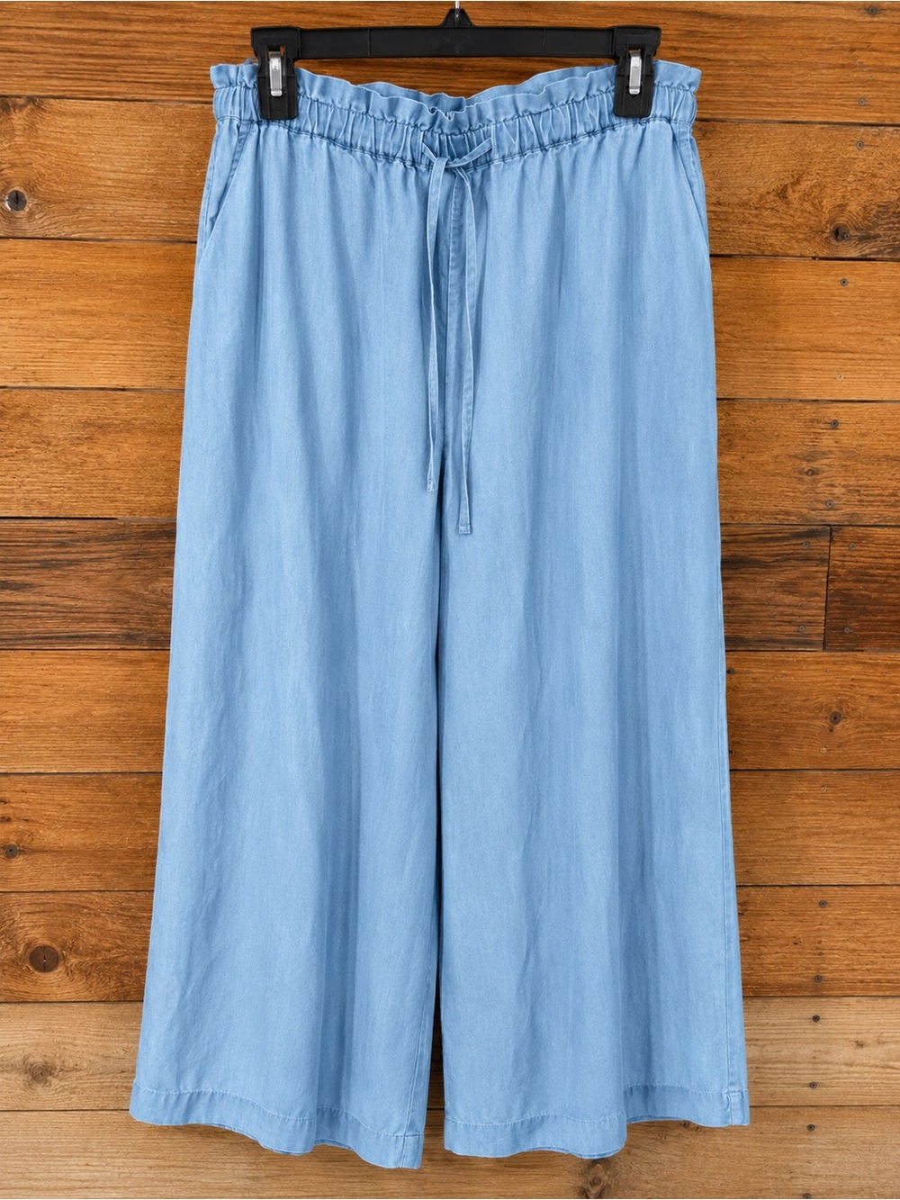 On 34th Tencel Chambray Wide Leg Pull-On Pants Women’s Large Light Blue